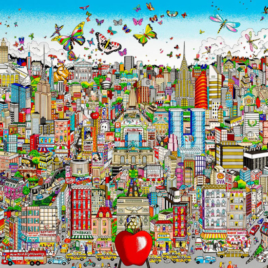 チャールズ・ファジーノの絵画作品　タイトルは、Come Fly With Me NY